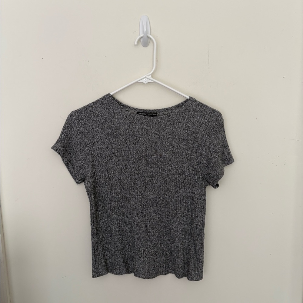 Brandy Melville grey ribbed top